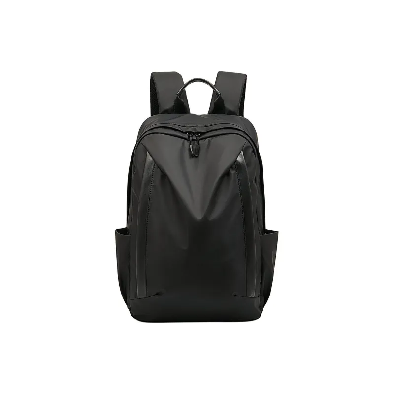Old Man's Head Fabric With Synthetic Leather Backpack Regular Men's Black-0