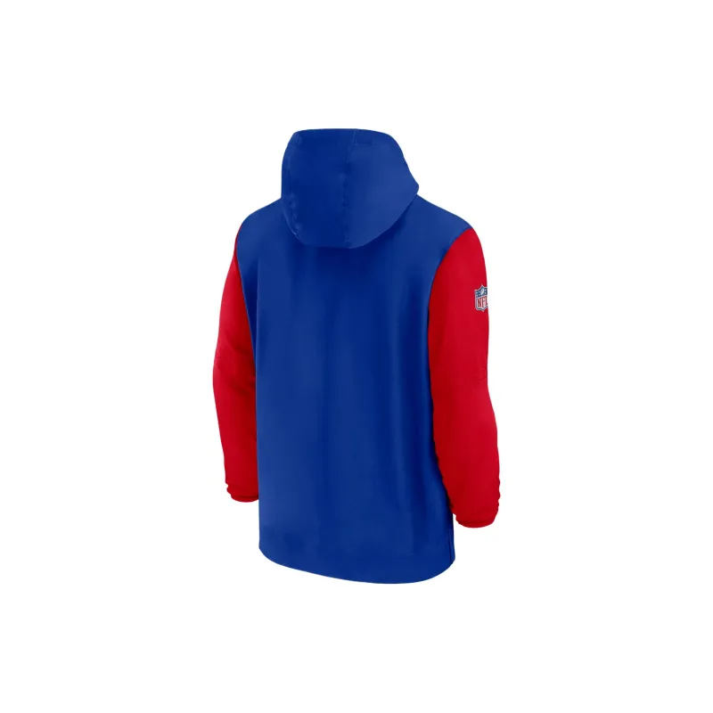 Nike Buffalo Bills Sideline Pre Game Player Men's Nike Nfl 1/2 Zip Hooded Jacket-1