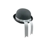 Gray Hats & Caps-White Ribbon