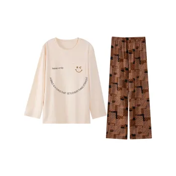 MADALLO Pajama Set Men's Ecru Smiley Face
