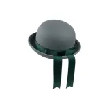 Gray Hats & Caps-Green Ribbon