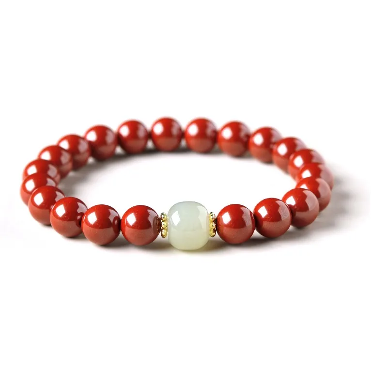 Moon Jewelry Cinnabar Jade Bracelets Unisex-7