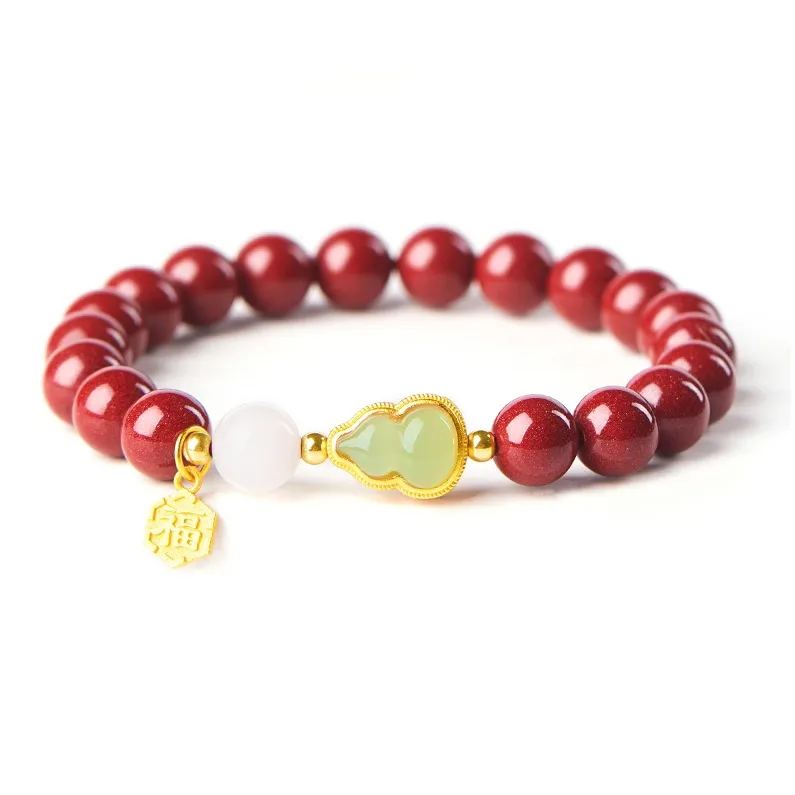 Moon Jewelry Cinnabar Jade Bracelets Unisex-3