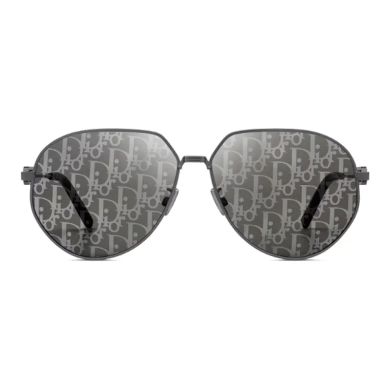 DIOR Acetate Metal Irregular Shape Sunglasses Men's Gray-1