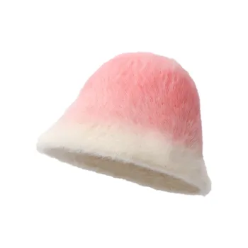 AAJF Rabbit Fur Bucket Hats Women's
