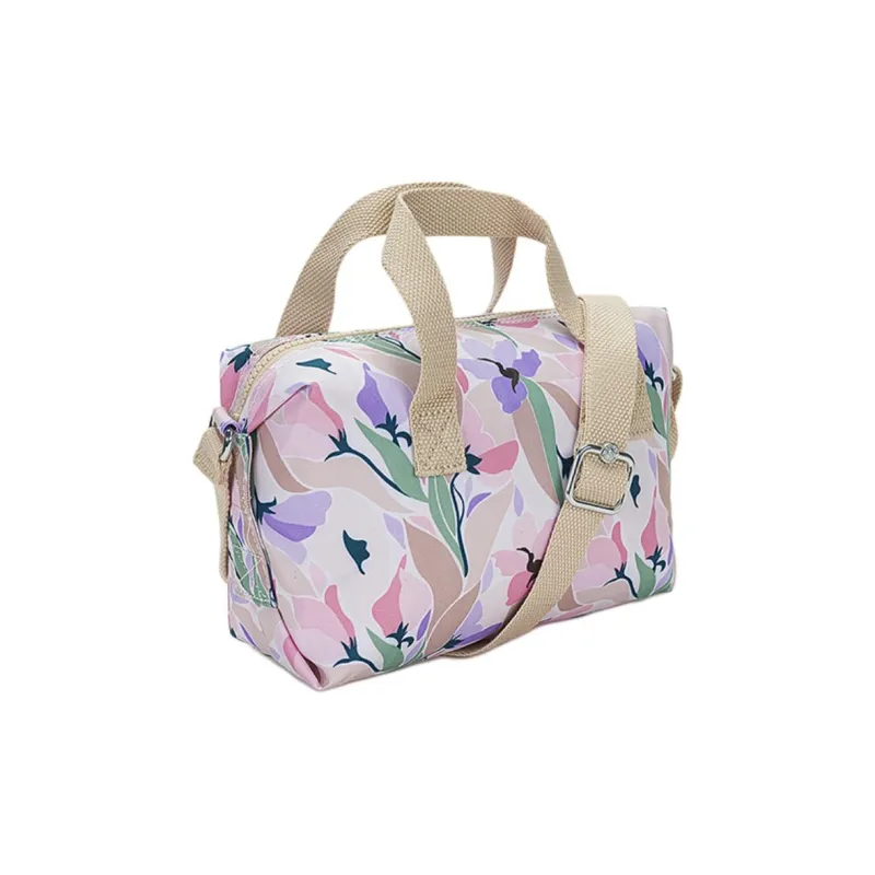 Kipling Polyester Shoulder Bag Crossbody Bag Handbag Small Size Women's Light Sand Beige Patchwork/Morandi Floral Print-5