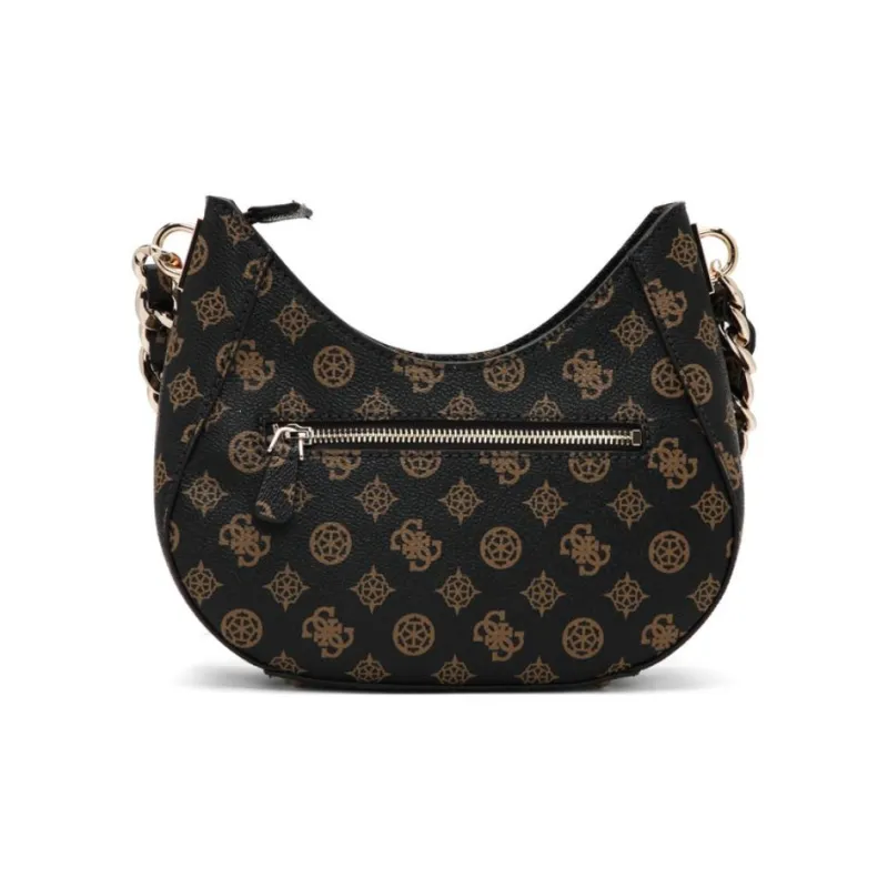 GUESS Artificial Leather Crescent Bag Crossbody Bag Shoulder Bag Medium Size Women's Black Brown-2