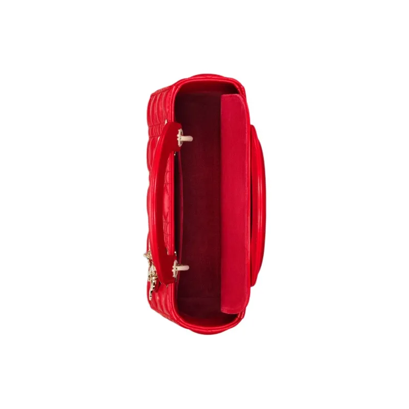 DIOR Lady DiorMy ABCDior Lambskin Tote Shopping Bag Shoulder Bag Crossbody Bag Handbag Small Size Women's Bright Red-4