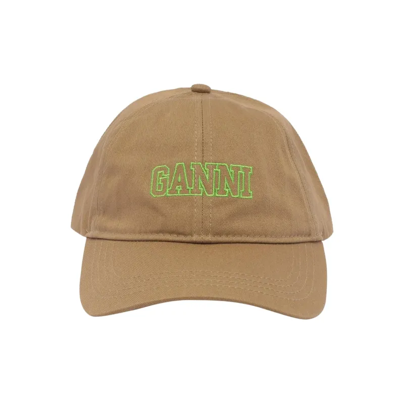 GANNI Baseball Caps Unisex Khaki-1