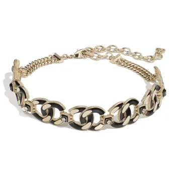 CHANEL Necklaces Women's Gold Black