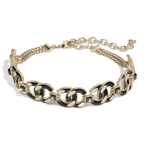 CHANEL Necklaces Women's Gold/Black