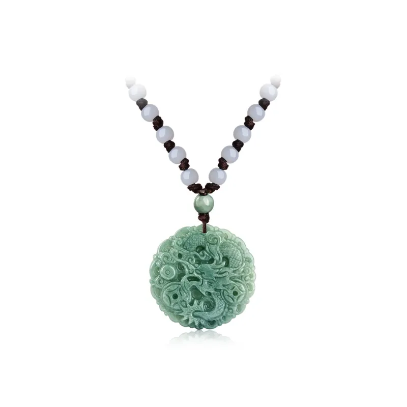 FUSSEM Bean Type Jadeite Necklaces Unisex-0