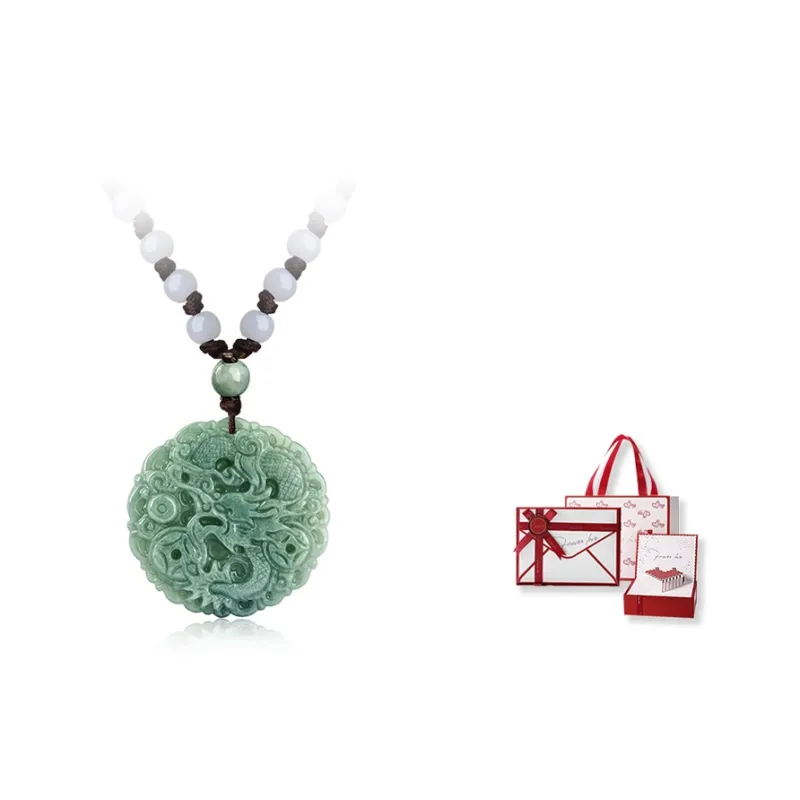 FUSSEM Bean Type Jadeite Necklaces Unisex-5