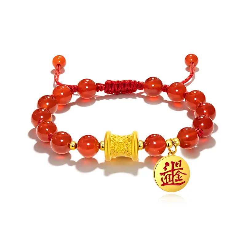 Jodie&Kevin The God Of Wealth Ancestral Court Joint Name Agate Jade Bracelets Unisex-0