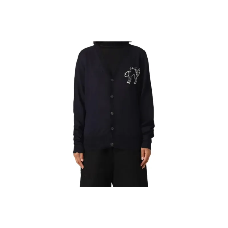 Maison Margiela Logo Motif Embroidered Buttoned Cardigan-1