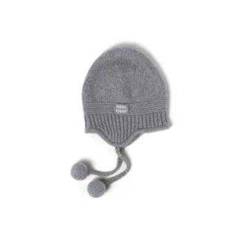 MIU MIU Fabric Cashmere Beanies Women's Gray