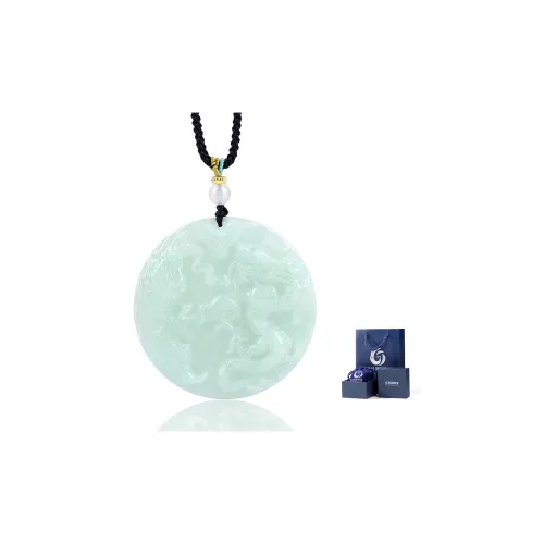 Yi Zhen Ge Jadeite Pendants Unisex Light Green