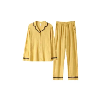 MADALLO Pajama Set Women's Vintage Yellow