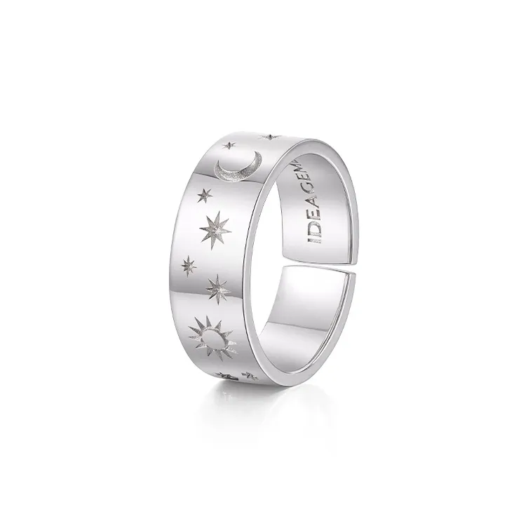 IDEAGEMER 925 Sterling Silver Rings Men's-1