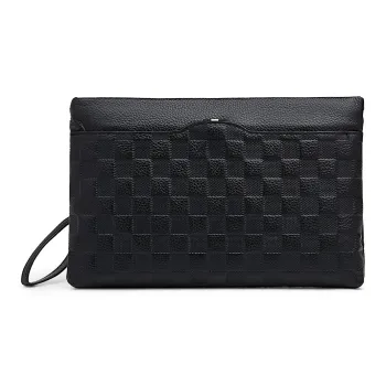 Old Man's Head Cow Leather Clutch Regular Men's Black
