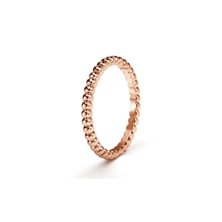 Van Cleef & Arpels Perlee Series Karat Gold Rings Women's Rose Gold-0