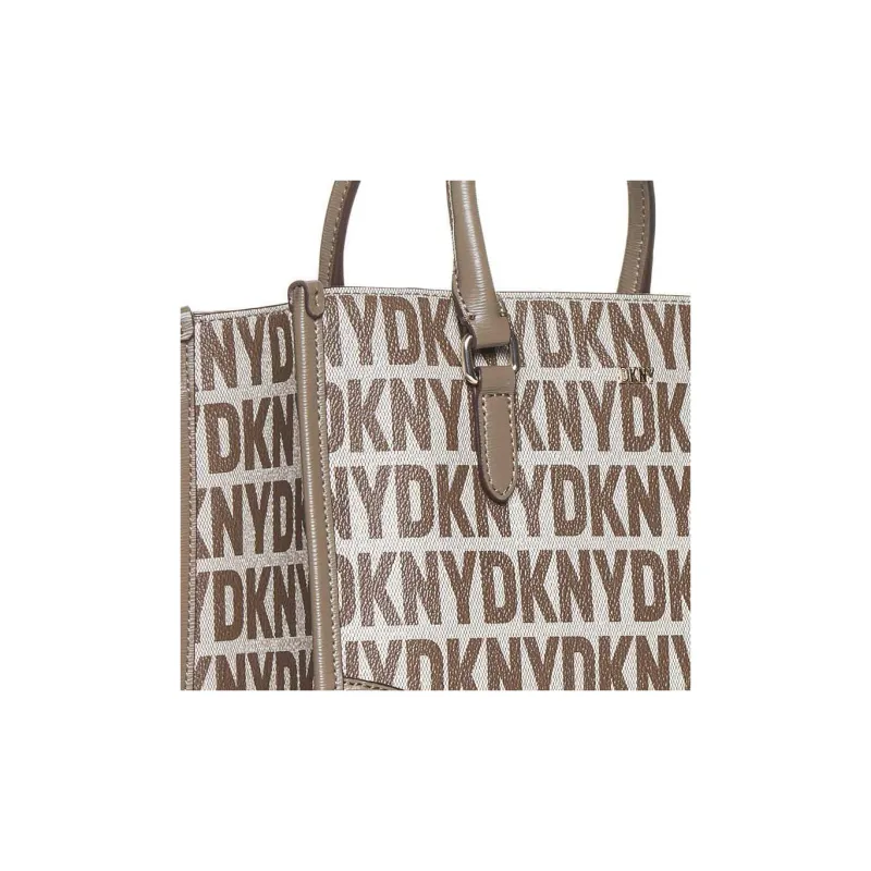 DKNY PVC Tote Bag Shopping Bag Shoulder Bag Crossbody Bag Handbag Women's Brown-3
