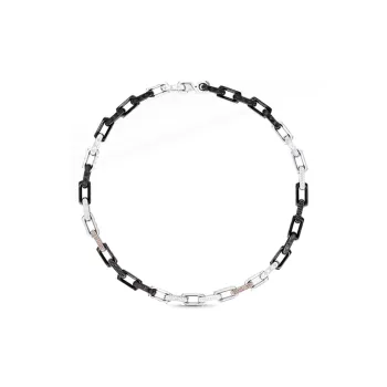LOUIS VUITTON Crystal Necklaces Men's Silver