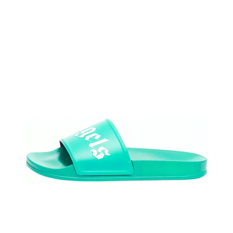 PALM ANGELS Pool Slides Green White-0