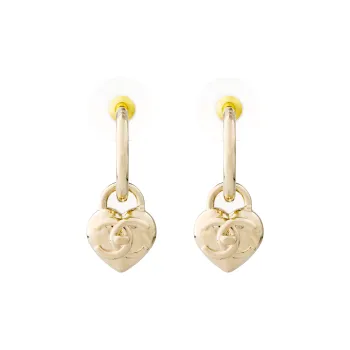CHANEL Metal Stud Earrings Women's Gold