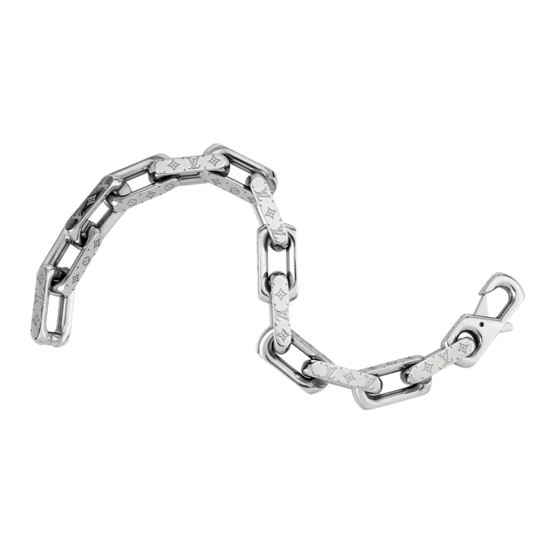 LOUIS VUITTON Chain Bracelet Engraved Monogram-3