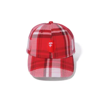 A BATHING APE Check Gift Ape Head Cap