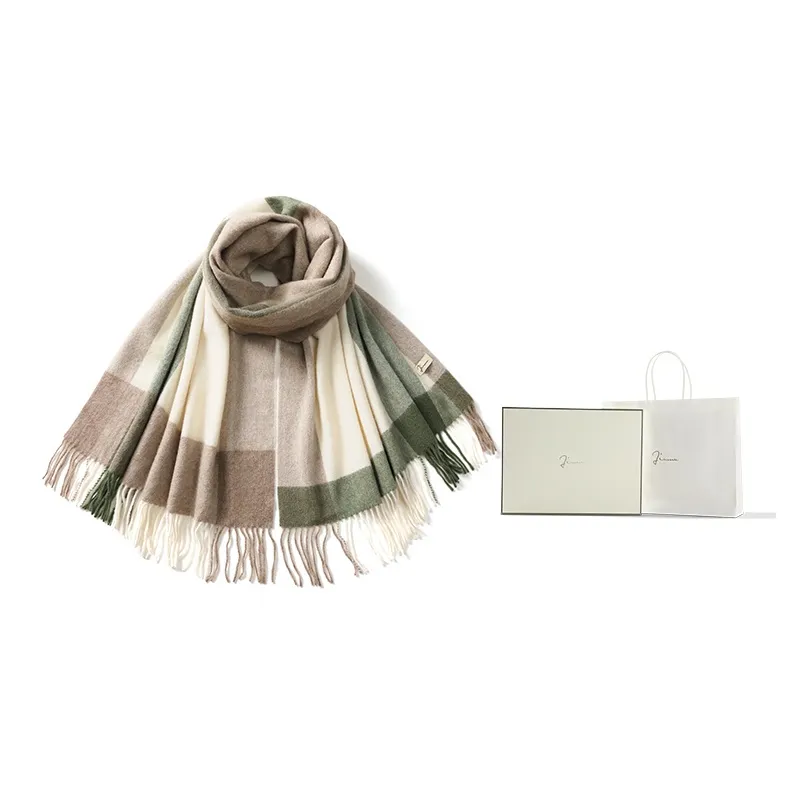 JIUMU Versatile Thickened Warm Scarf Shawl Premium Box Women's-0