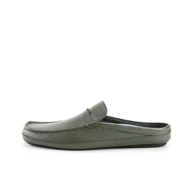Hush Puppies Slip-Resistant Abrasion-Resistant Wrap-toe Slippers Men's Olive-0