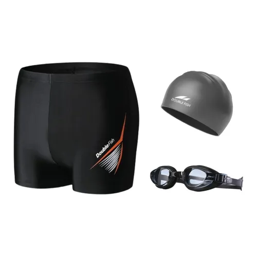 DOUBLEFISH Swimming Sets Polyester Seaside/Swimming Pool Men's Elegant Black