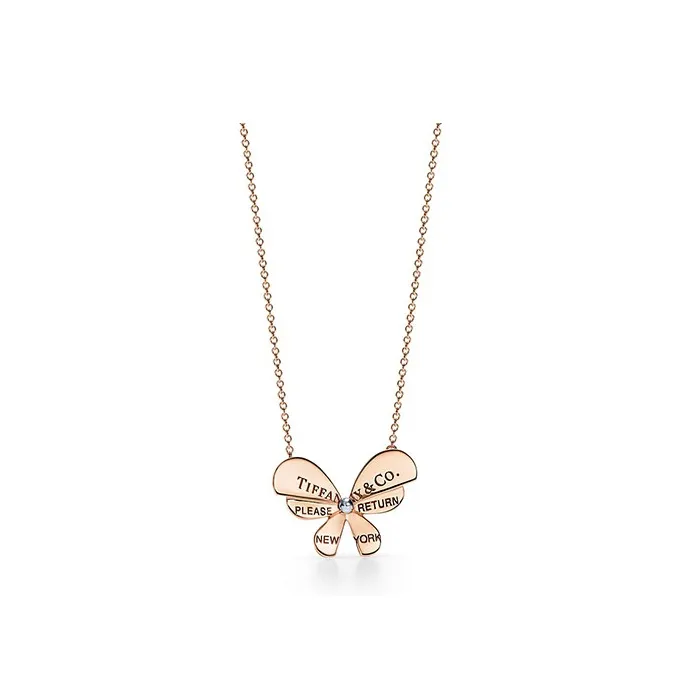TIFFANY & CO. Return To Tiffany Collection 18K Rose Gold Necklaces Women's Rose Gold-0