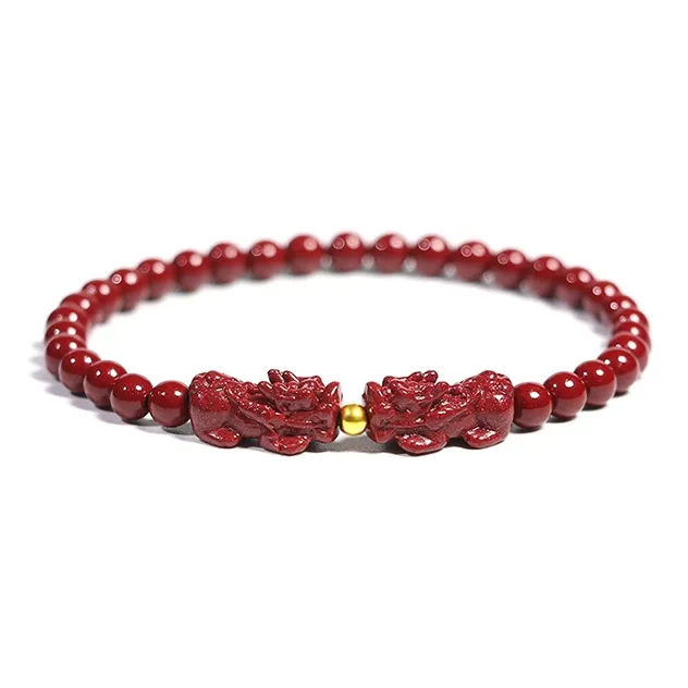 Inkopper Reconstructed Cinnabar Jade Bracelets Unisex-0