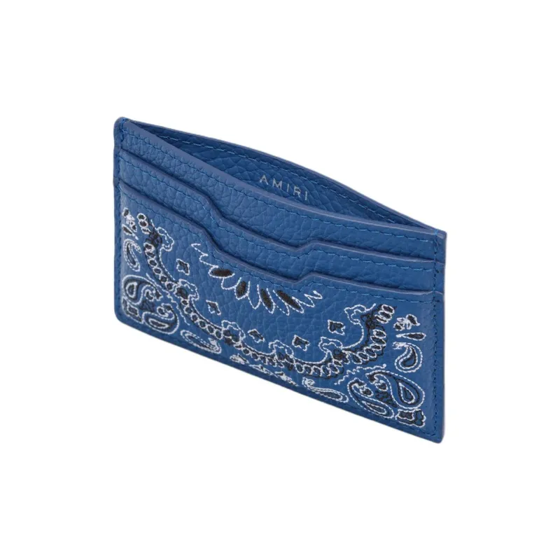 AMIRI Leather Card Holder Men's Blue-2