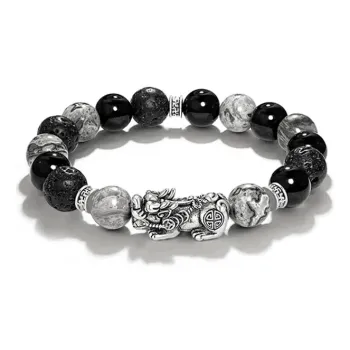 ZOKS Map Stone Jade Bracelets Men's