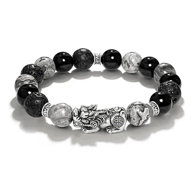 ZOKS Map Stone Jade Bracelets Men's-0