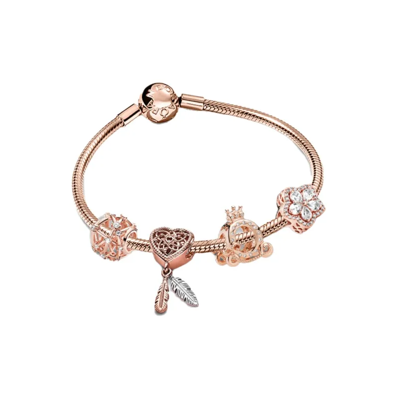 Pandora Copper Silver Alloy Bracelets Women's-0