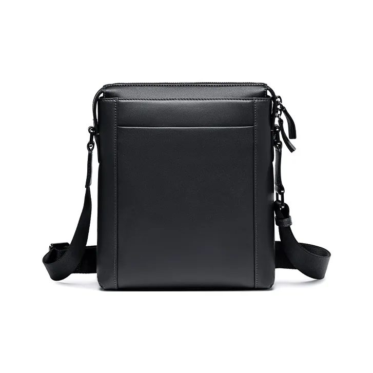 HLA Cow Leather With Synthetic Leather Crossbody Bag Men's Gray-2