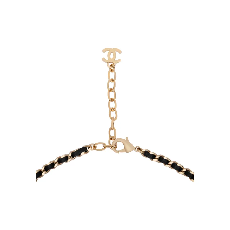CHANEL Rhinestone Necklaces Women's Gold-2