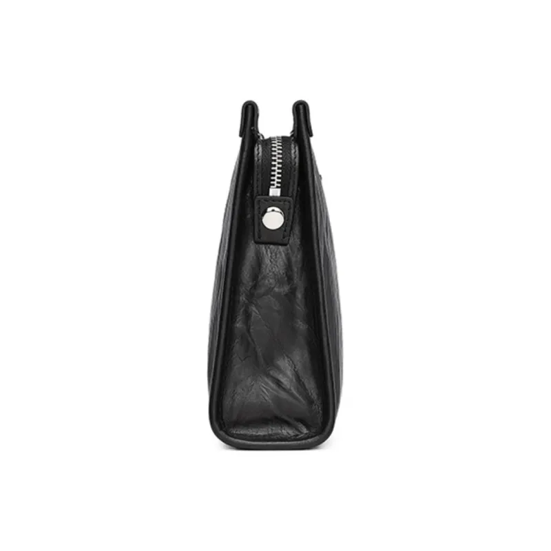 GOLDLION Cow Leather Clutch Medium Size Men's Black-2