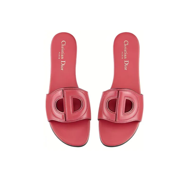 DIOR D-Club Slide Slippers Women's Pink-3