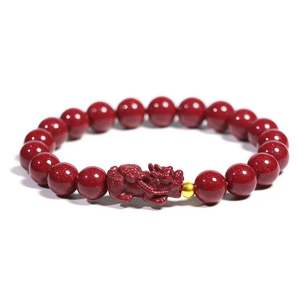 Inkopper Reconstructed Cinnabar Jade Bracelets Unisex-4
