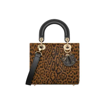 DIOR Lady Dior Calfskin Shoulder Bag Crossbody Bag Handbag Small Size Women's Brown