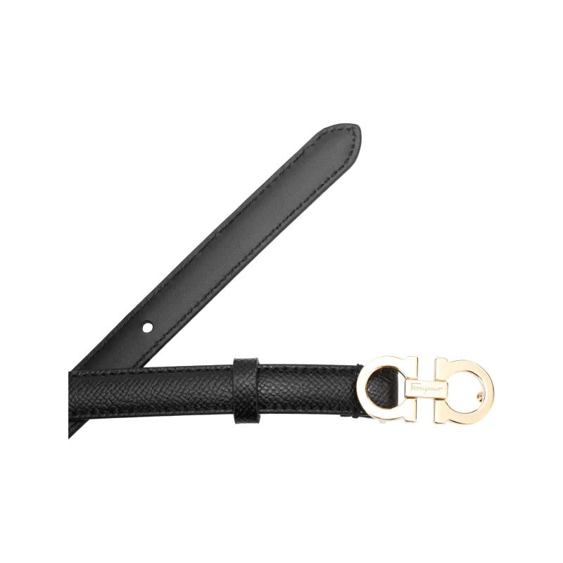 FERRAGAMO Leather Belts Women's Black Width 1.5CM-3