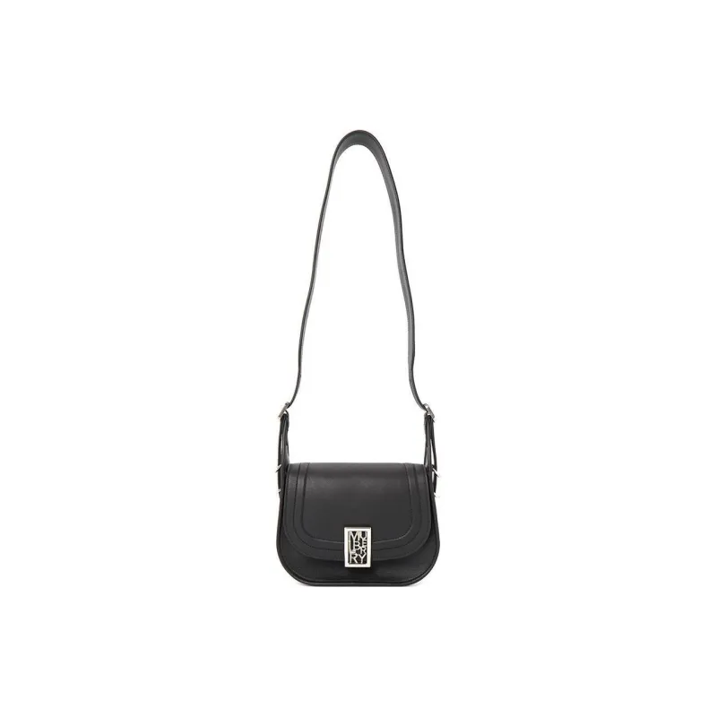Mulberry Cow Leather Briefcase Crossbody Bag Shoulder Bag Women's Black-3