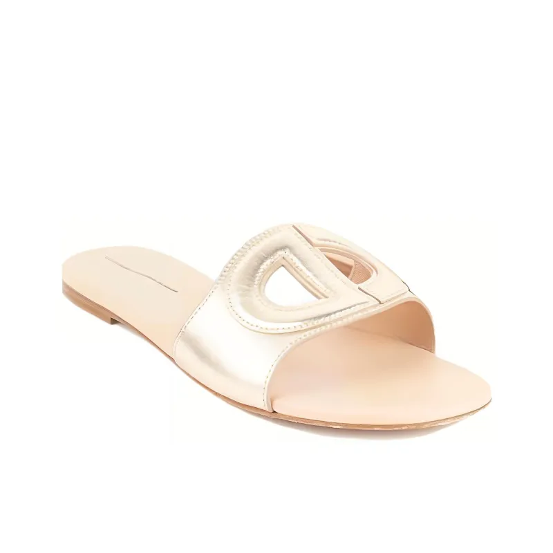 DIOR D-Club Slide Slippers Women's Gold-1
