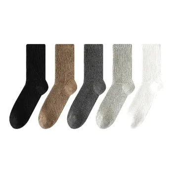 AUGUST Mid-Calf Socks Men's 5 Pack Mixed Color